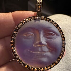 Kirk Folly Purple to gold Moon Face Pendant Depending the angle